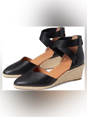 Gentle souls by kenneth cole orya black leather sandals nib 8 m